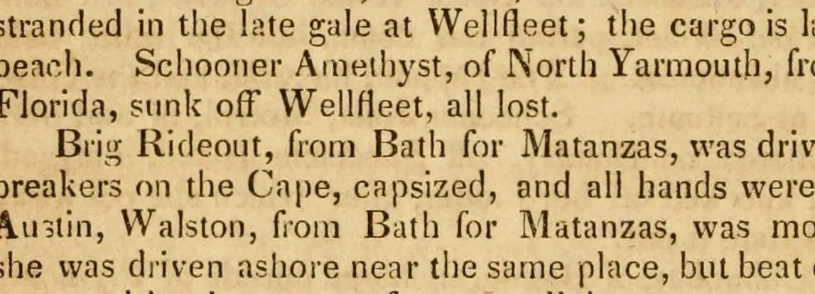 Crop of the original scan: Awful calamities: or, The shipwrecks of December, 1839