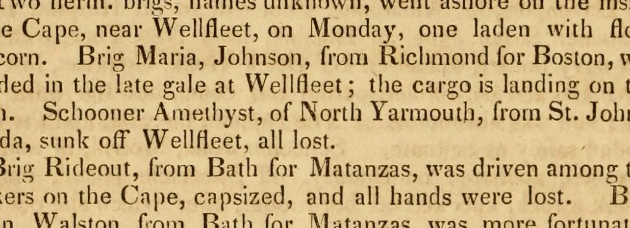 Crop of the original scan: Awful calamities: or, The shipwrecks of December, 1839