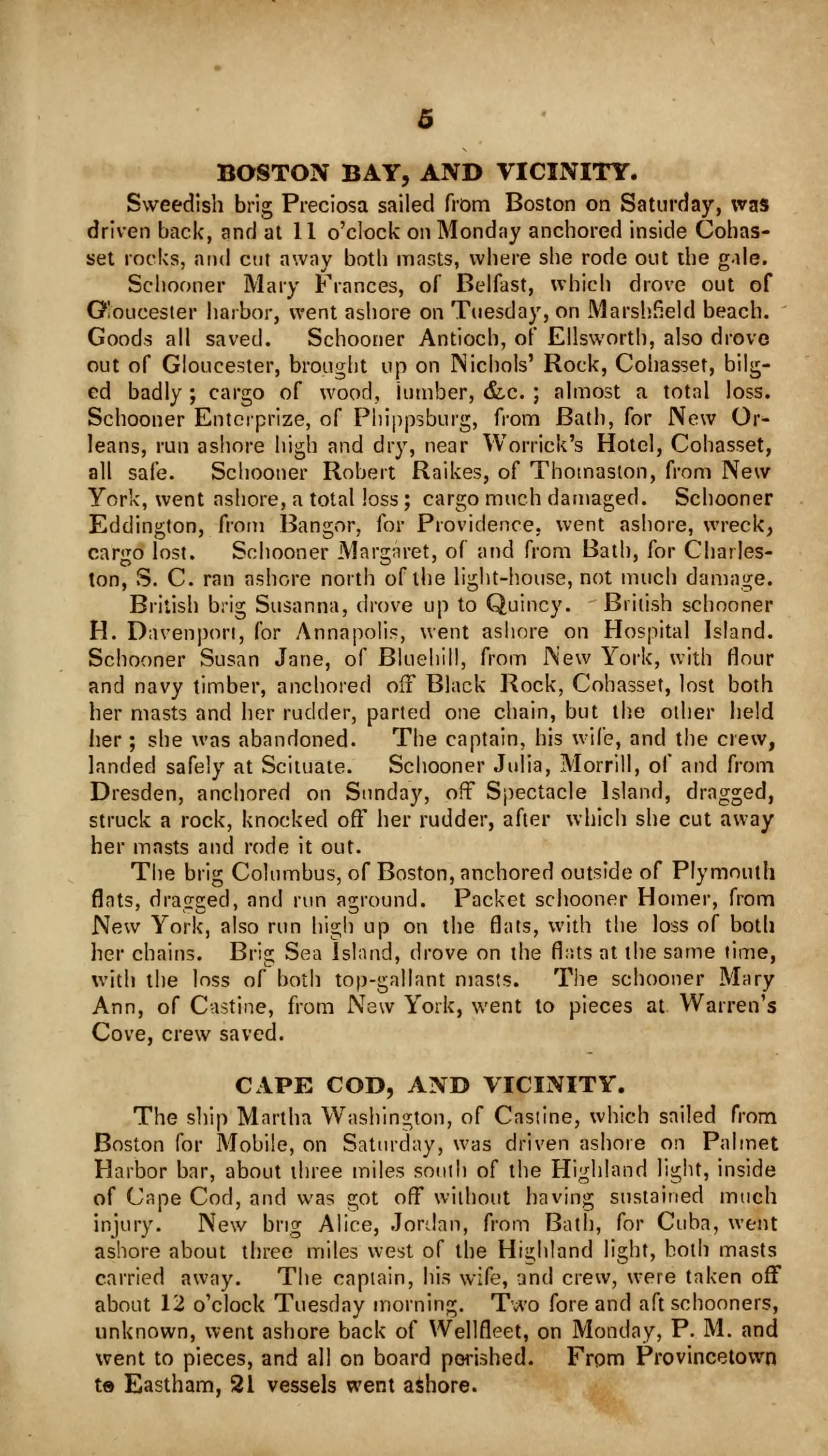 Awful calamities: or, The shipwrecks of December, 1839