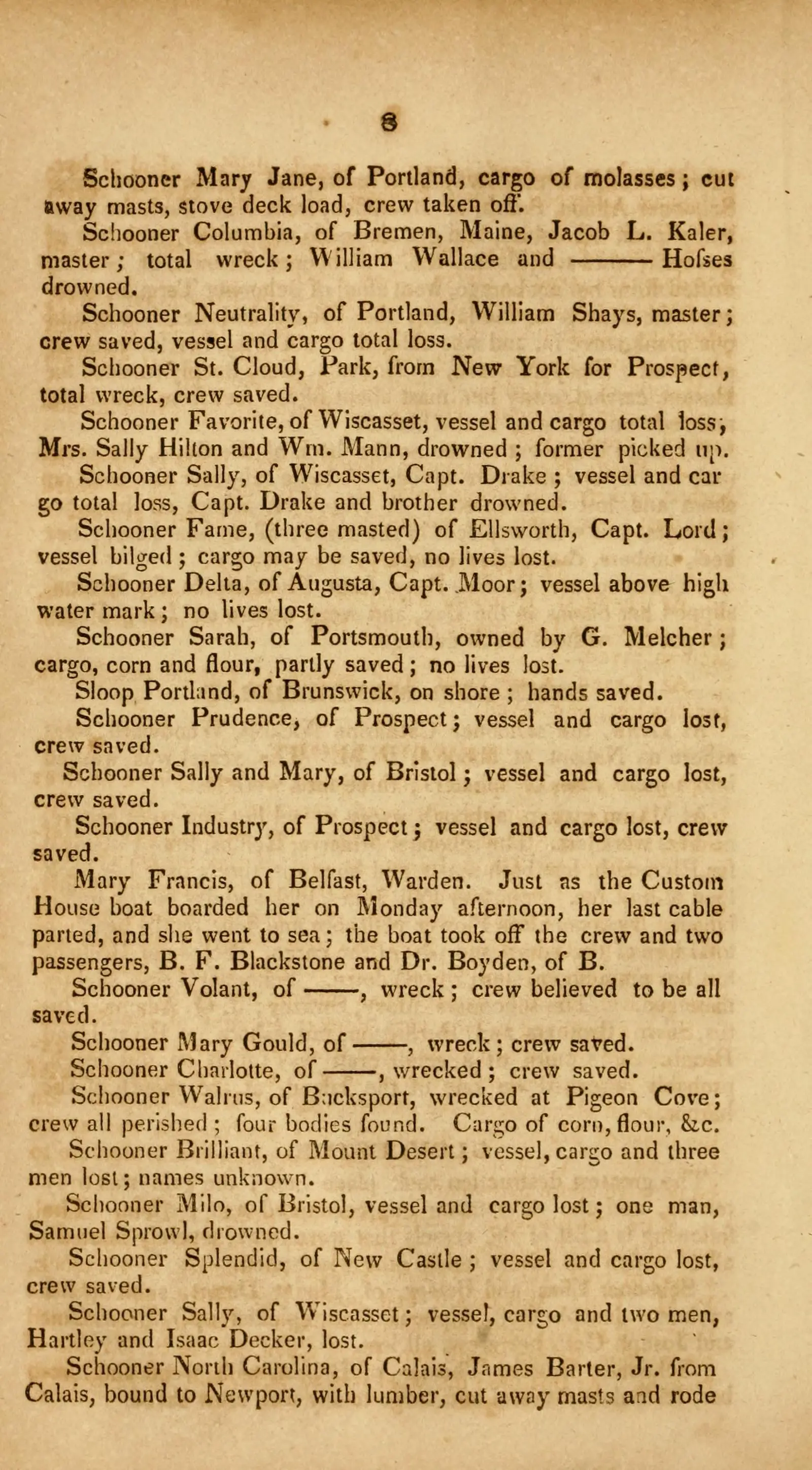 Awful calamities: or, The shipwrecks of December, 1839