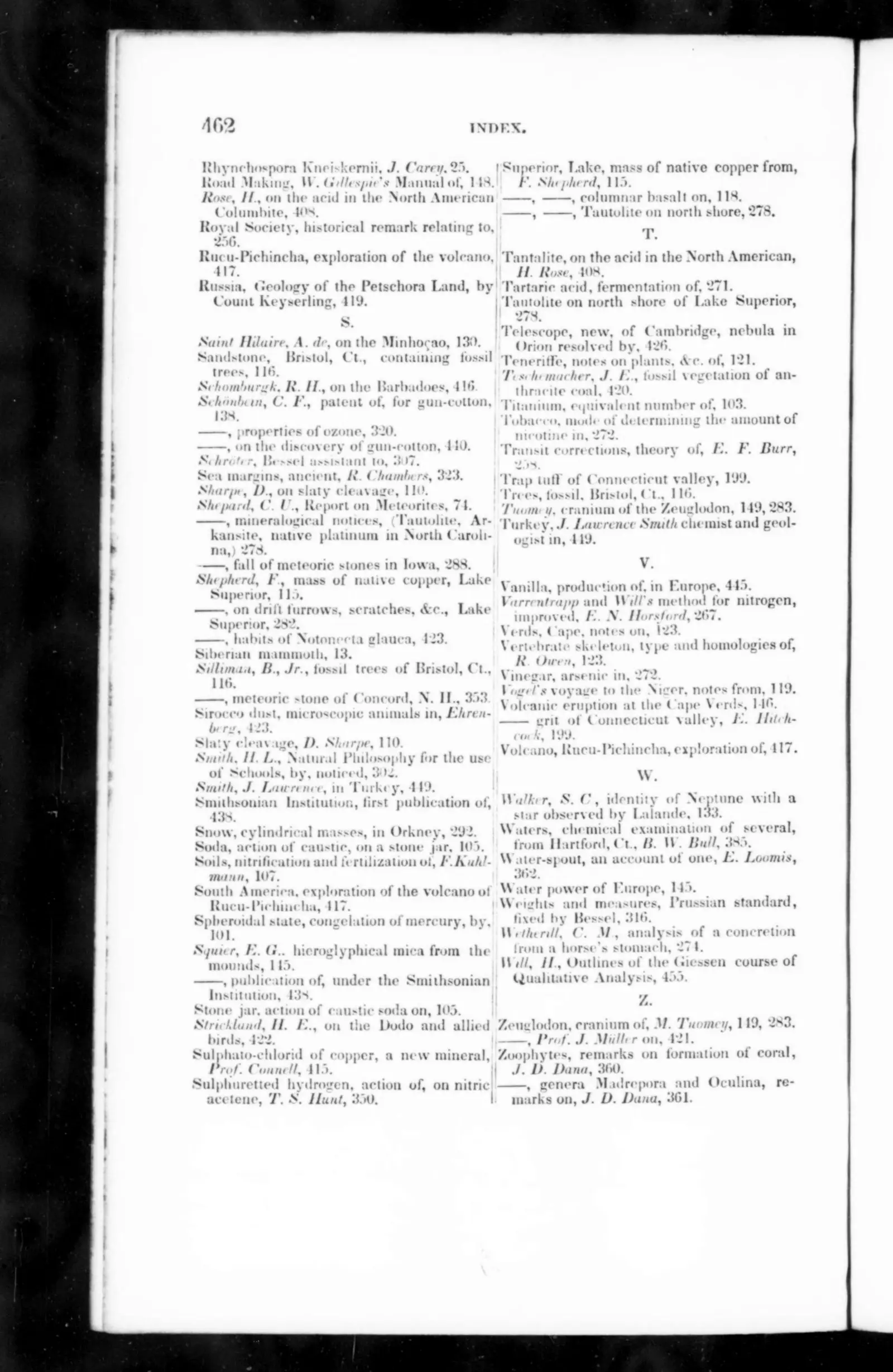 The American Journal of Science and Arts  1847: Vol 4 Index (4)